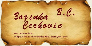 Božinka Čerković vizit kartica